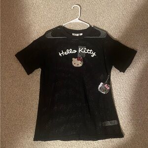 Hello Kitty Black Mesh Long Tee